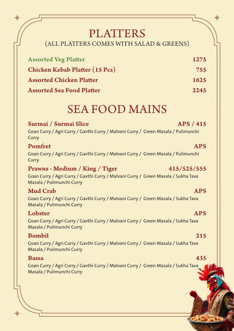 Farmhouse Sea n Sand menu