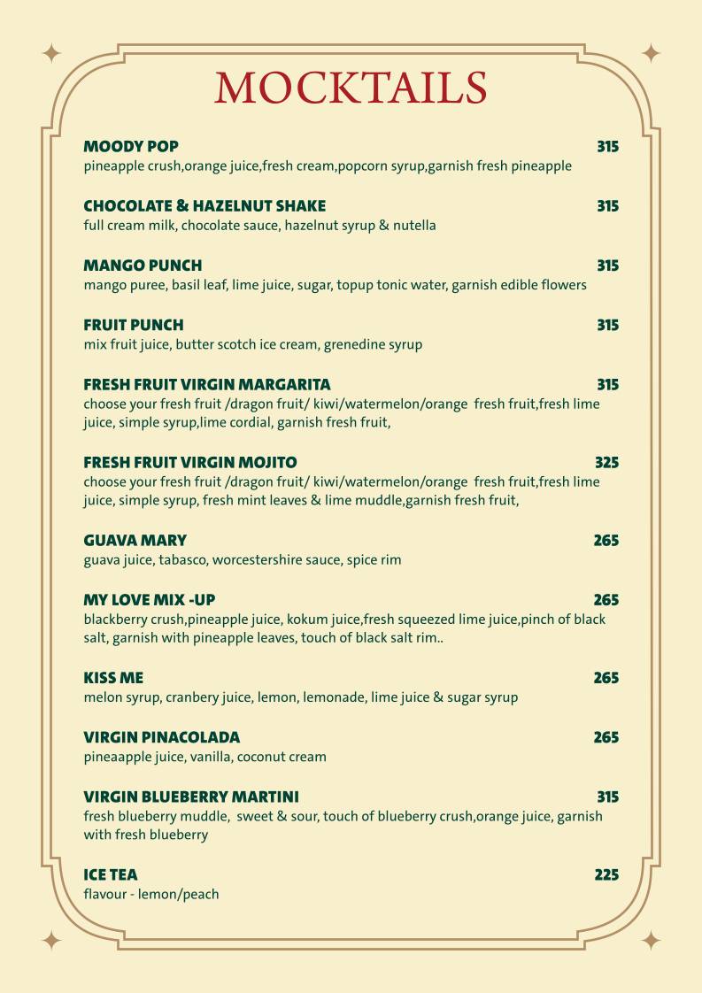 Farmhouse Sea n Sand menu