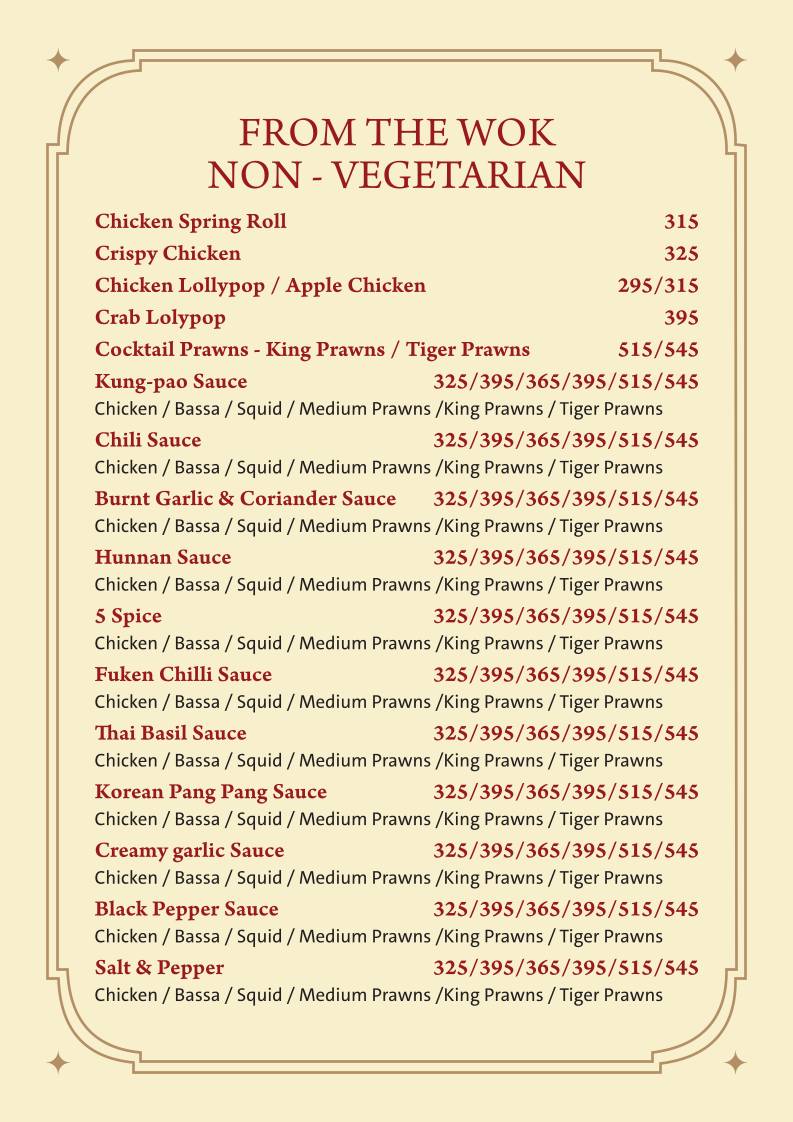 Farmhouse Sea n Sand menu