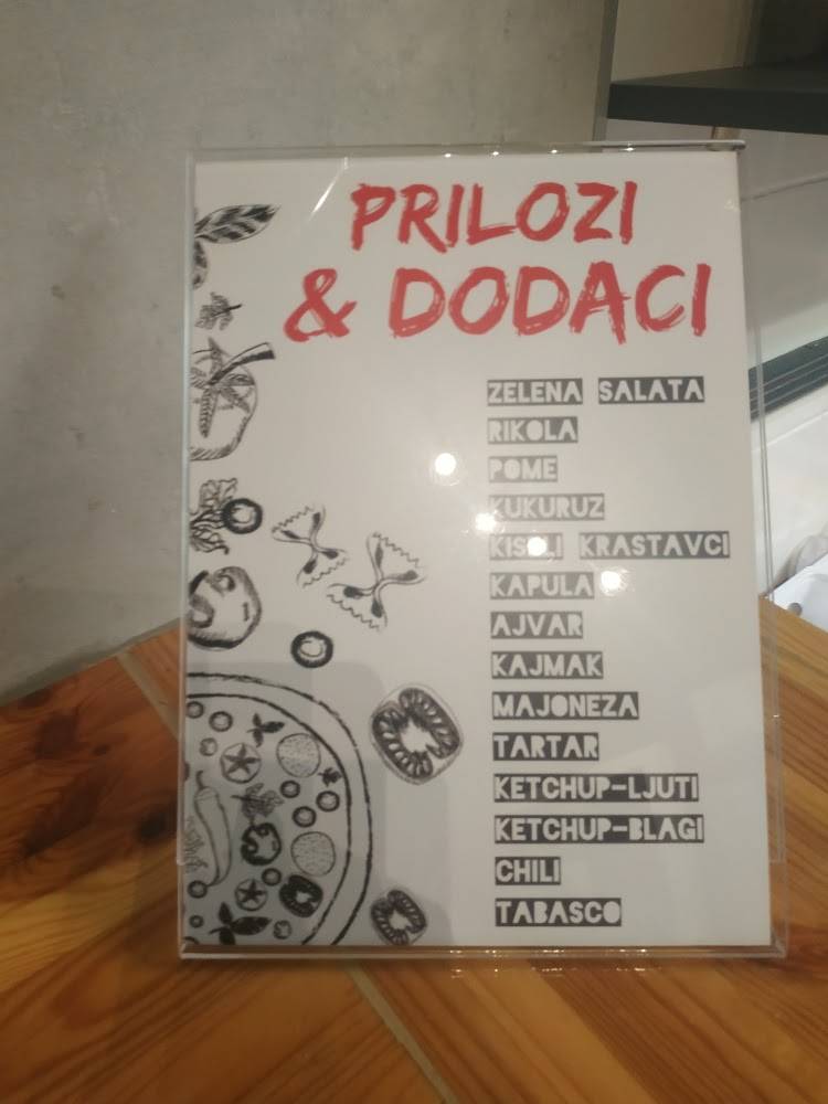 Menu di Fast food Šešula 