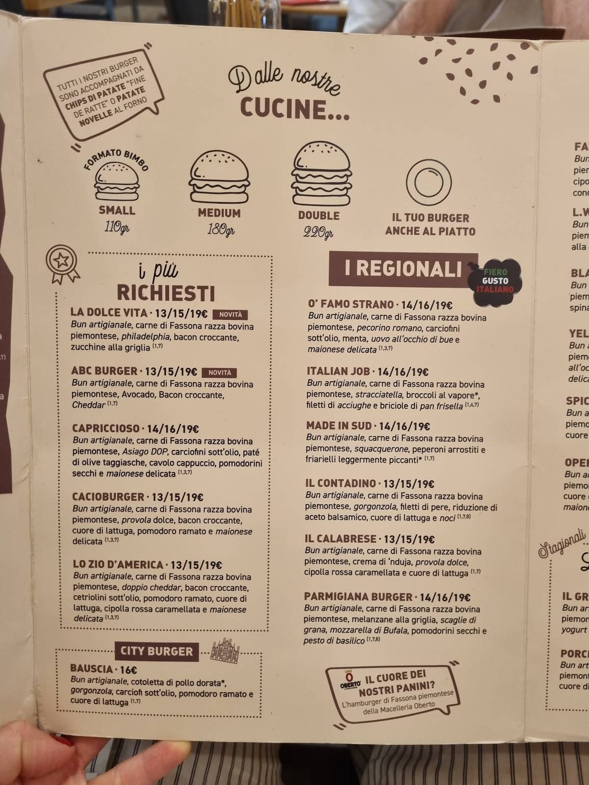 Menu di Fatto Bene Burger | Via V. Monti 56 