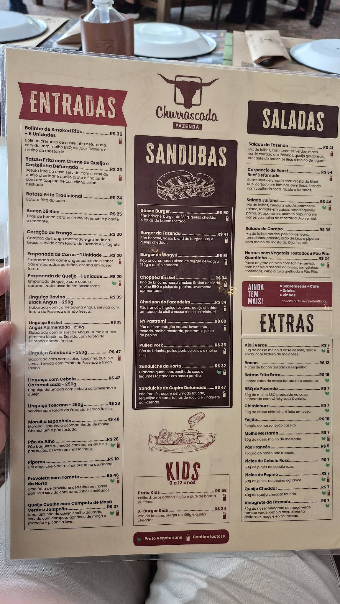 Fazenda Churrascada cardápio