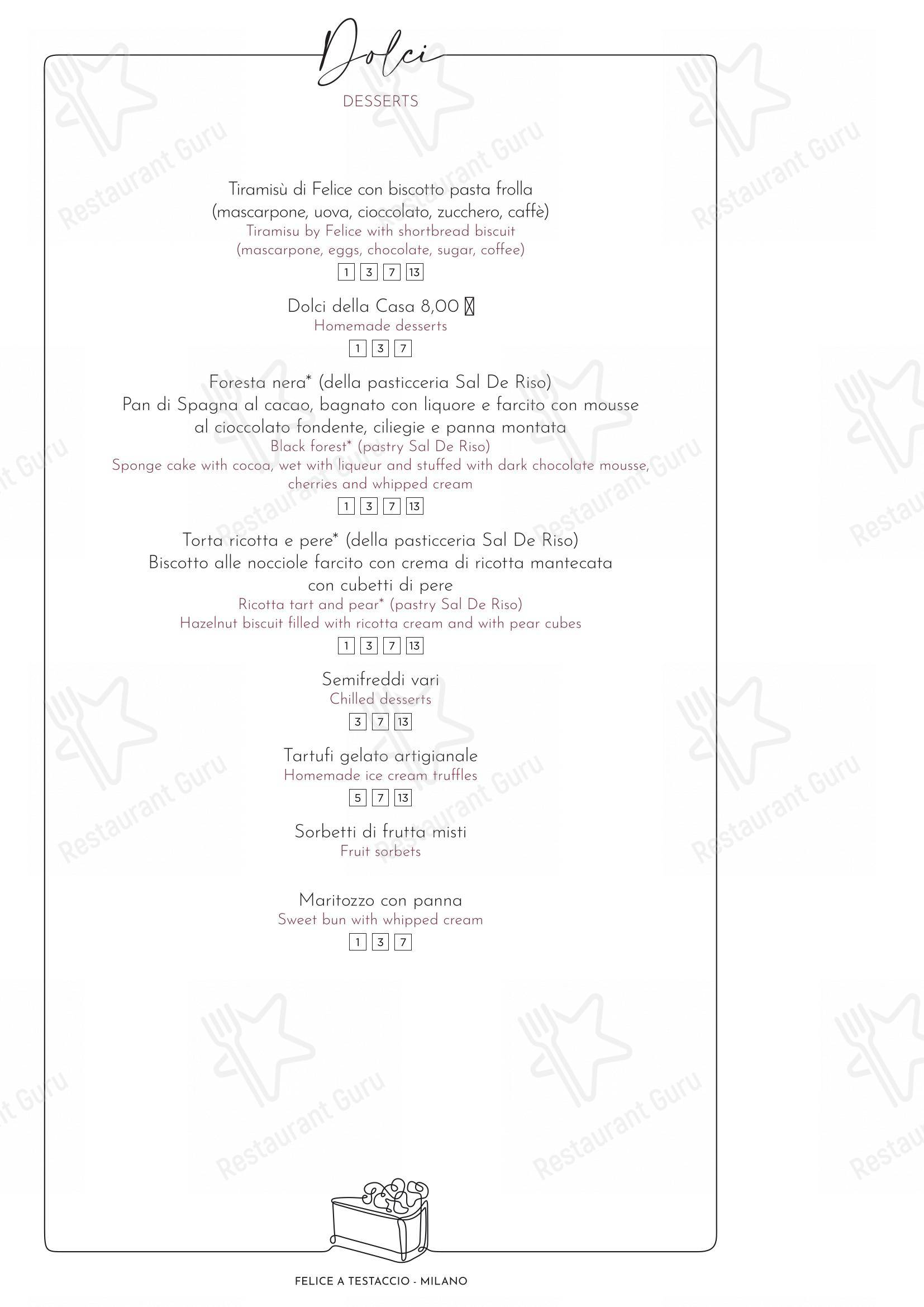 Menu bar per Felice a Testaccio ROMA ristorante con griglia