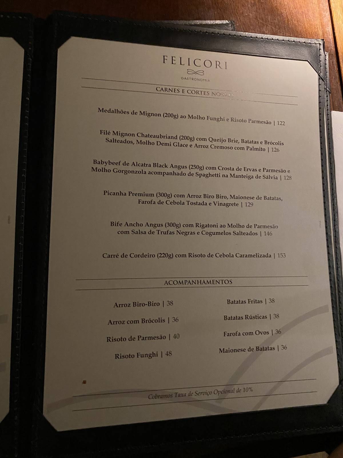 Felicori Gastronomia cardápio