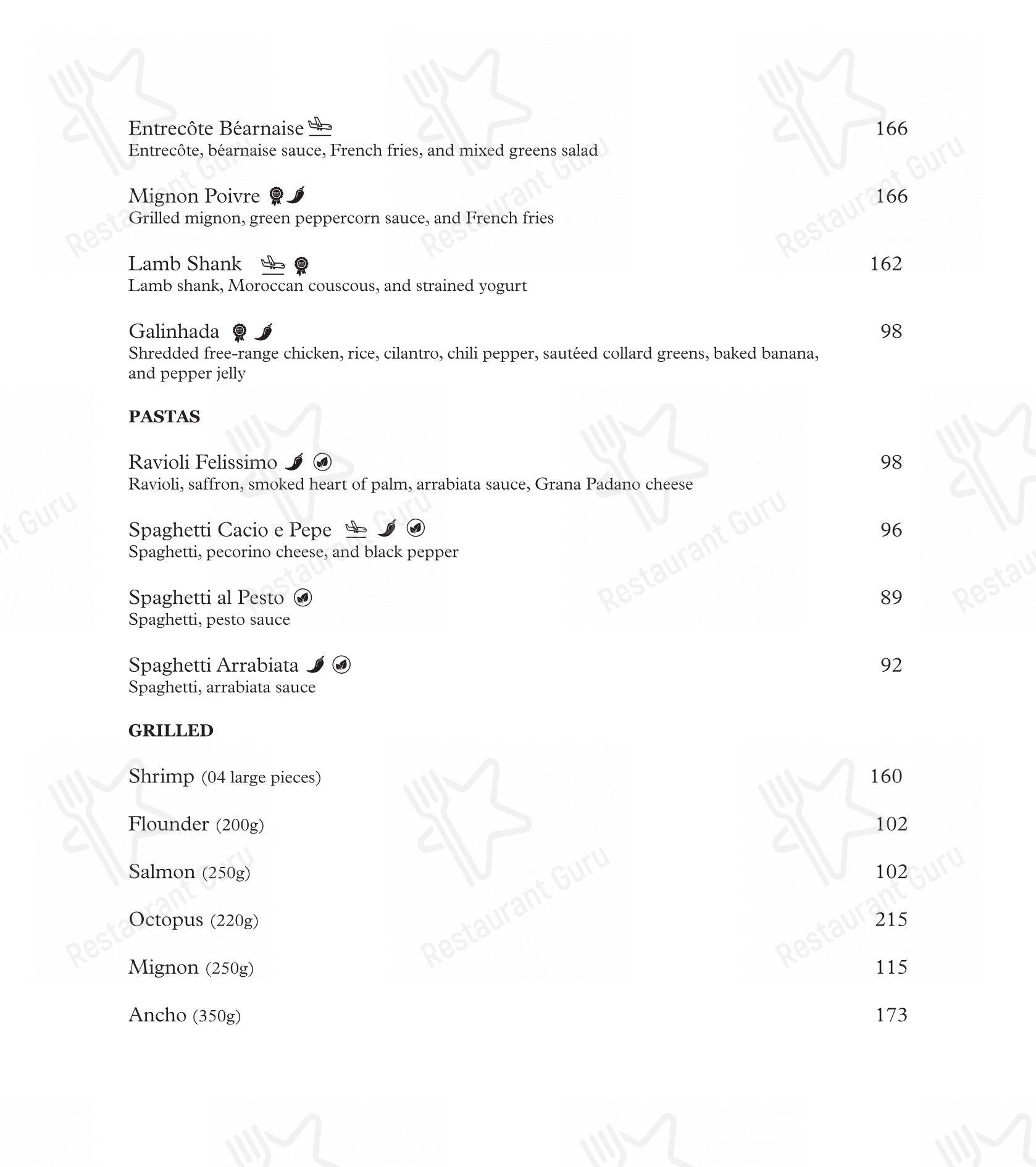 Menu bar para Felissimo Bistrô em Balneário Camboriú