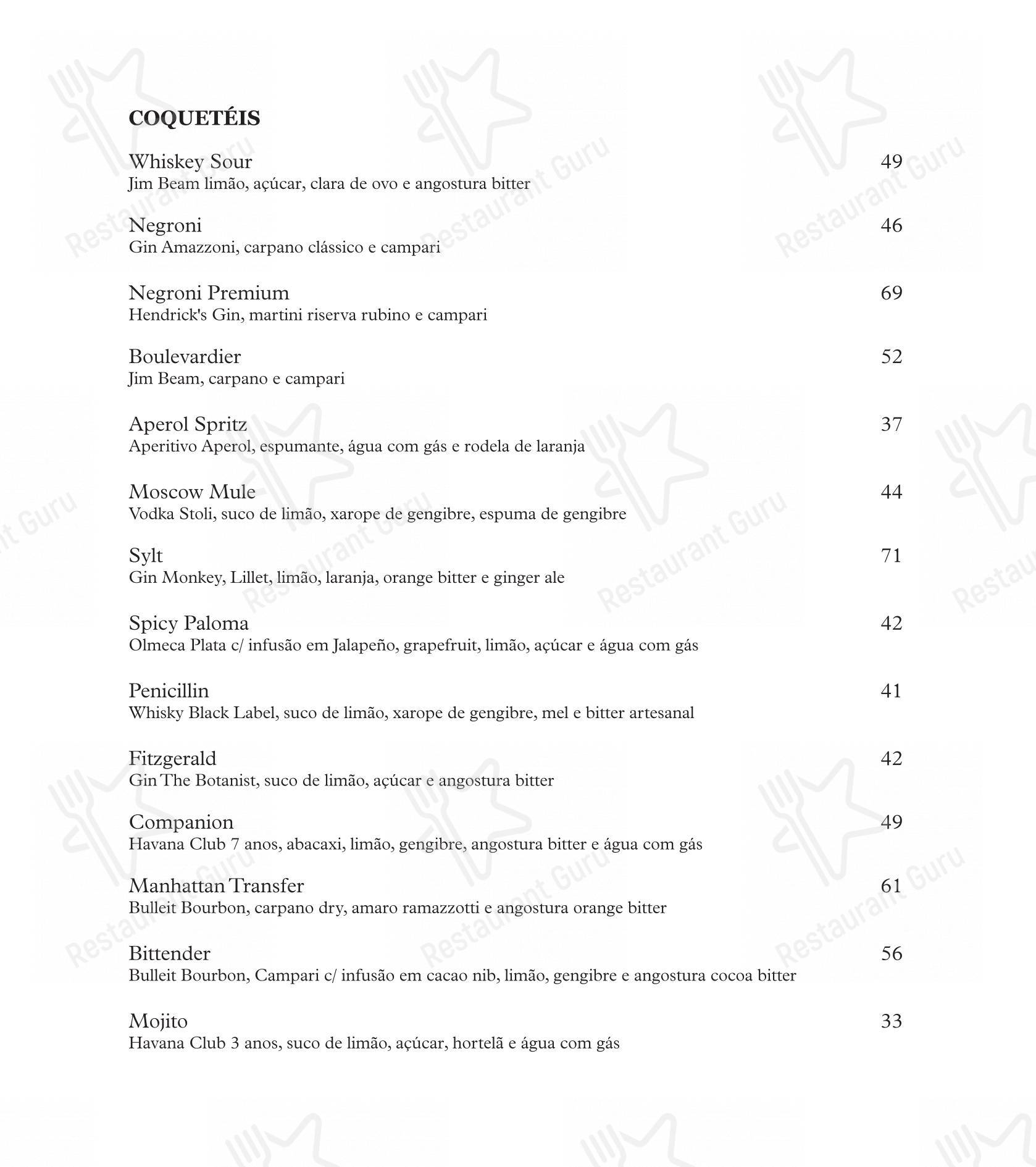 Felissimo Bistrô - Menu