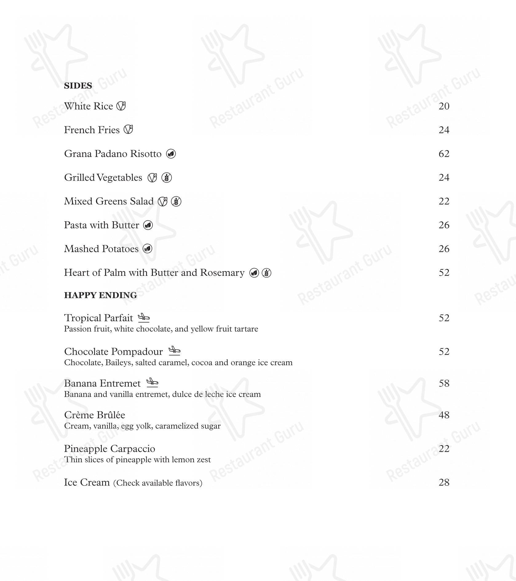 Menu bar para Felissimo Bistrô restaurante