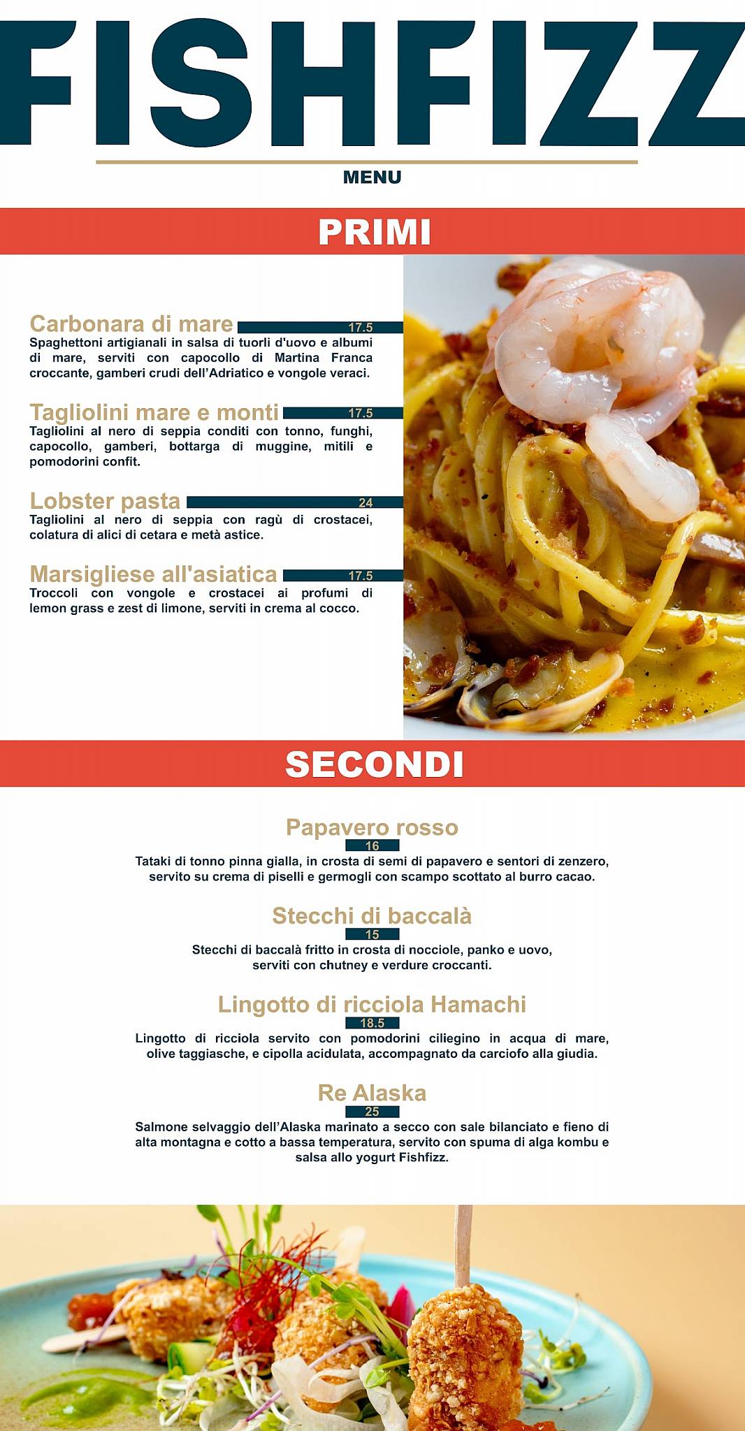 Menu de Fishfizz