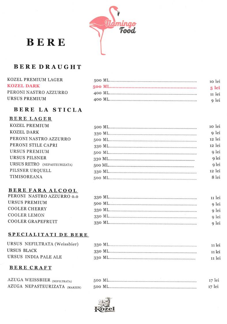 Menu de Flamingo Food