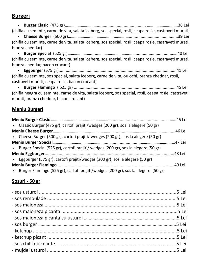Menu de Flamingo Food