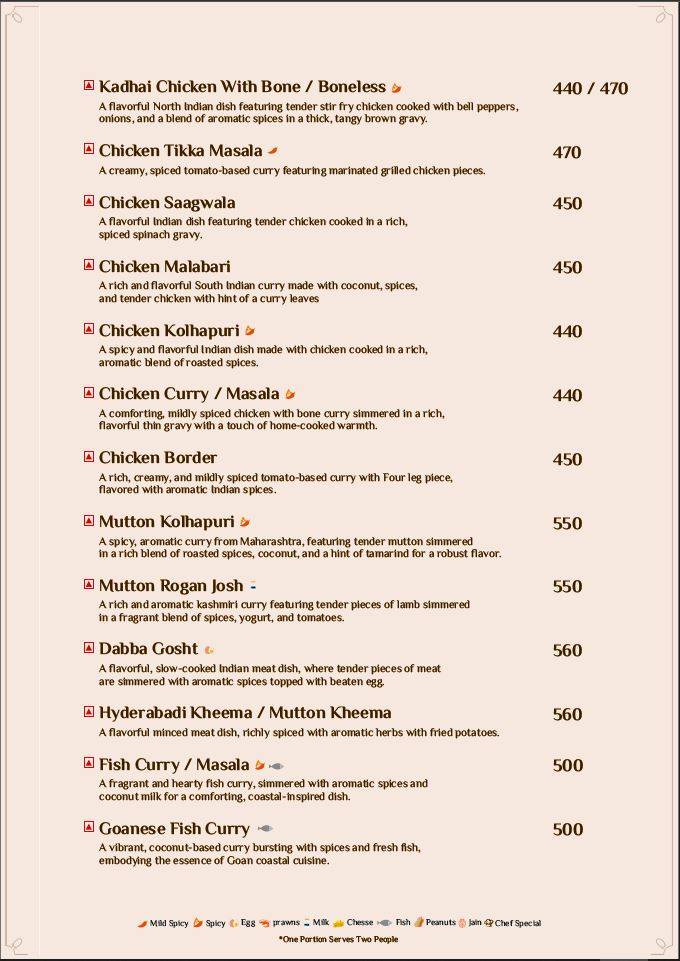 Flavor The Restaurant menu