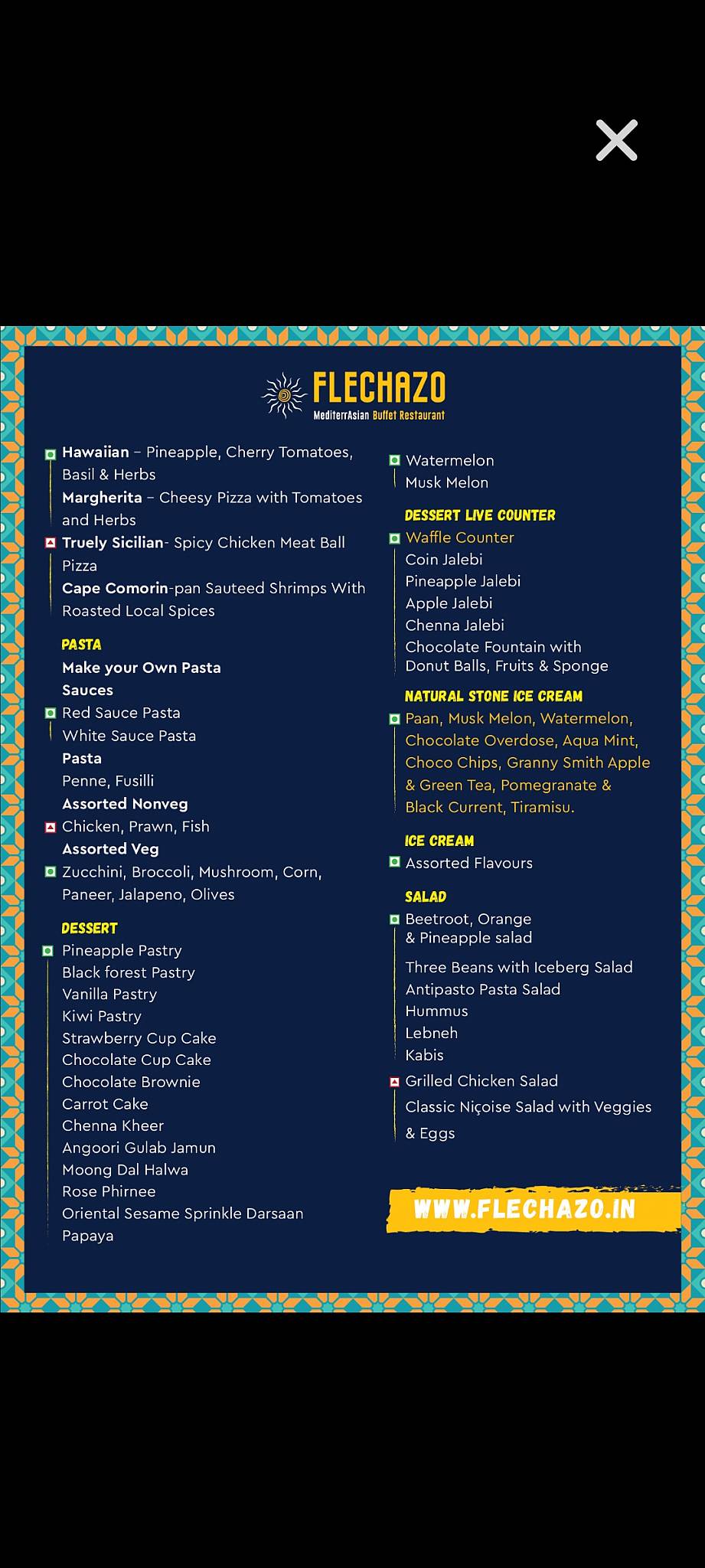 Flechazo Marathahalli menu