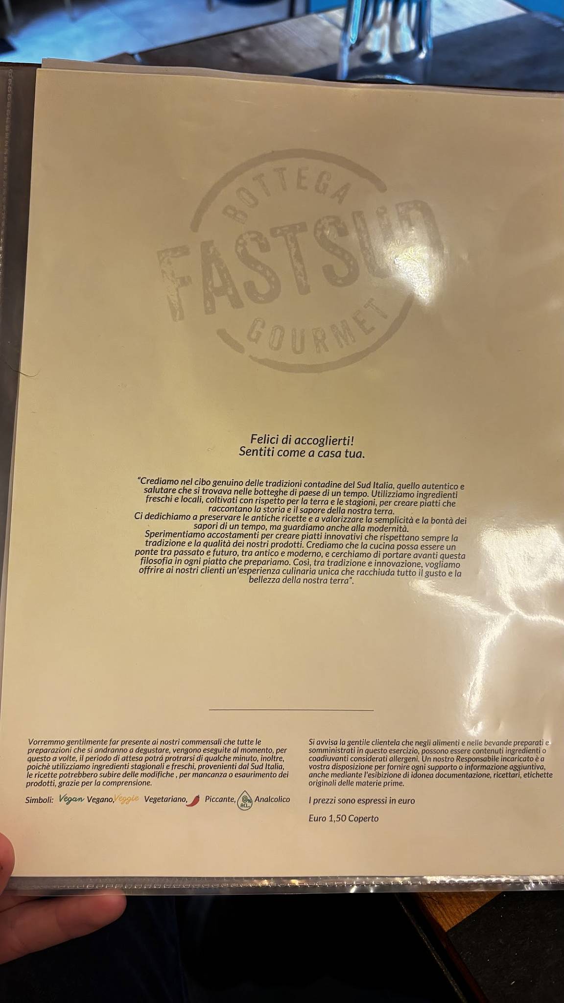 Menu de FASTSUD Bottega Gourmet