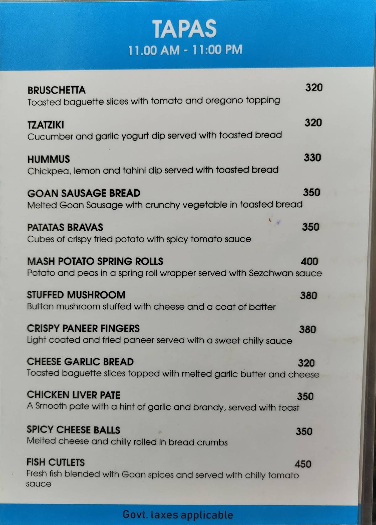 Flying Dolphin Beachside Cafe menu