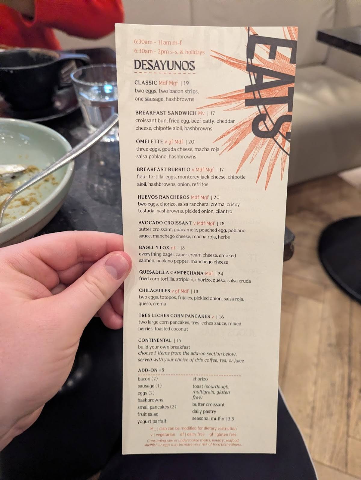 Menu de Fonda Fora