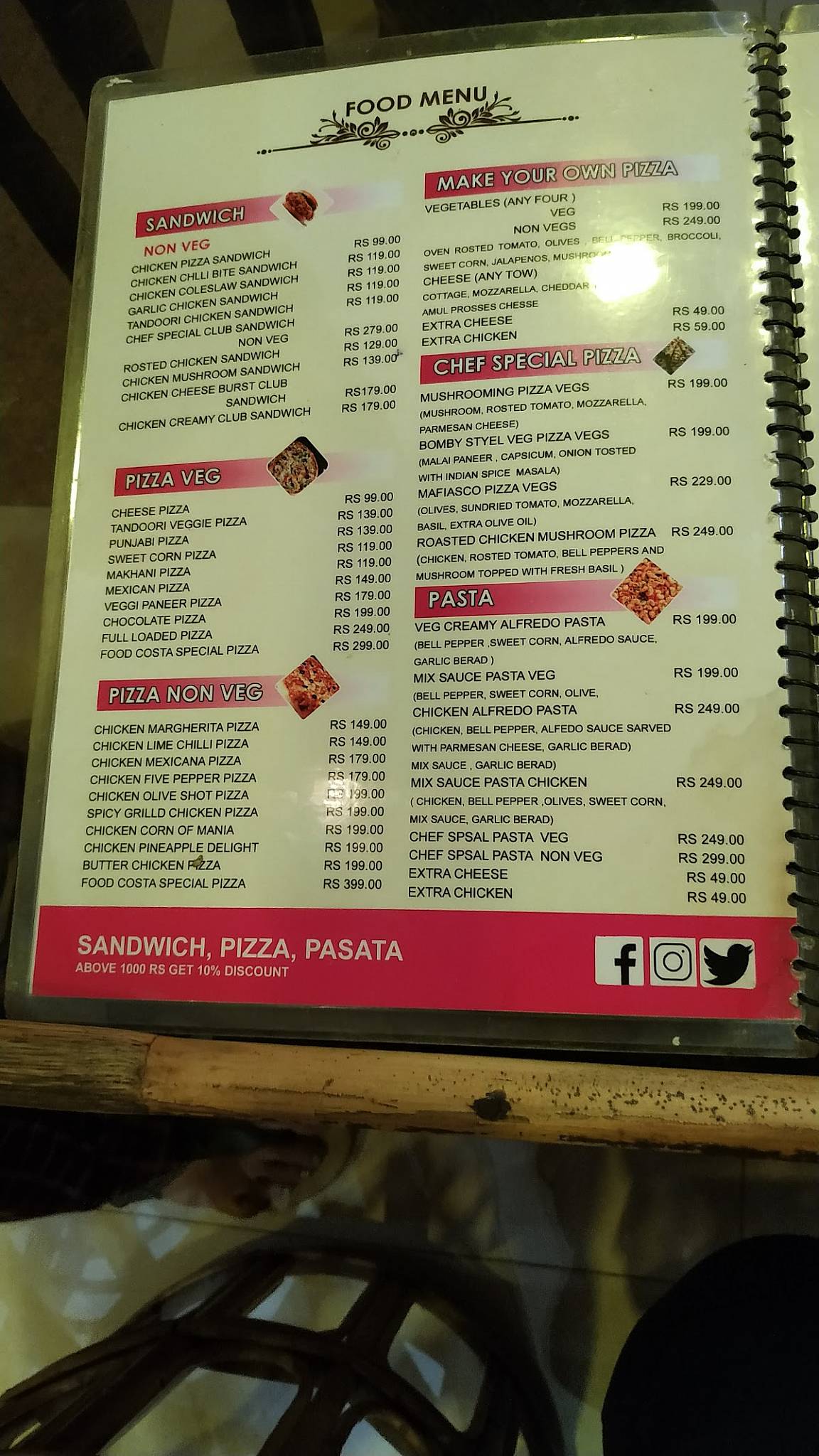 Food Costa menu