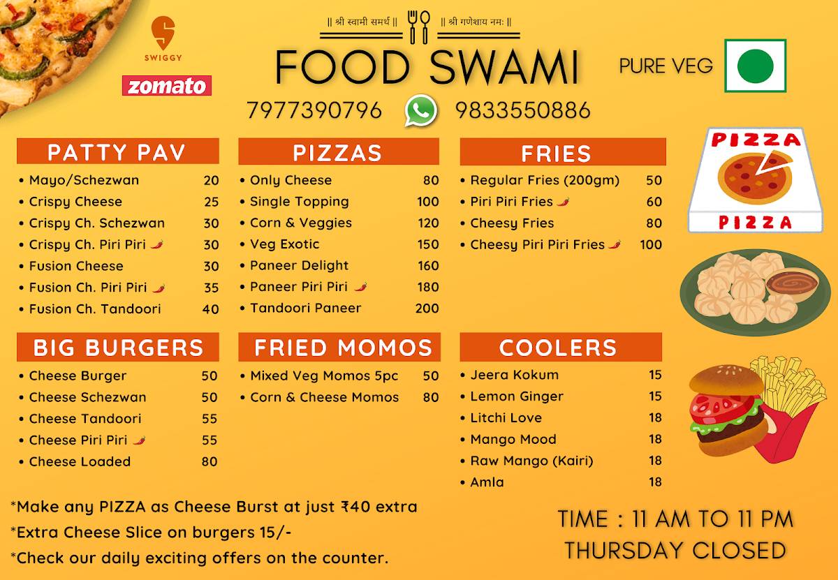 Food Swami menu