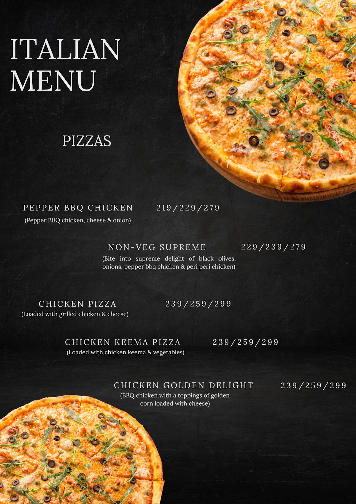 Foodcostas menu