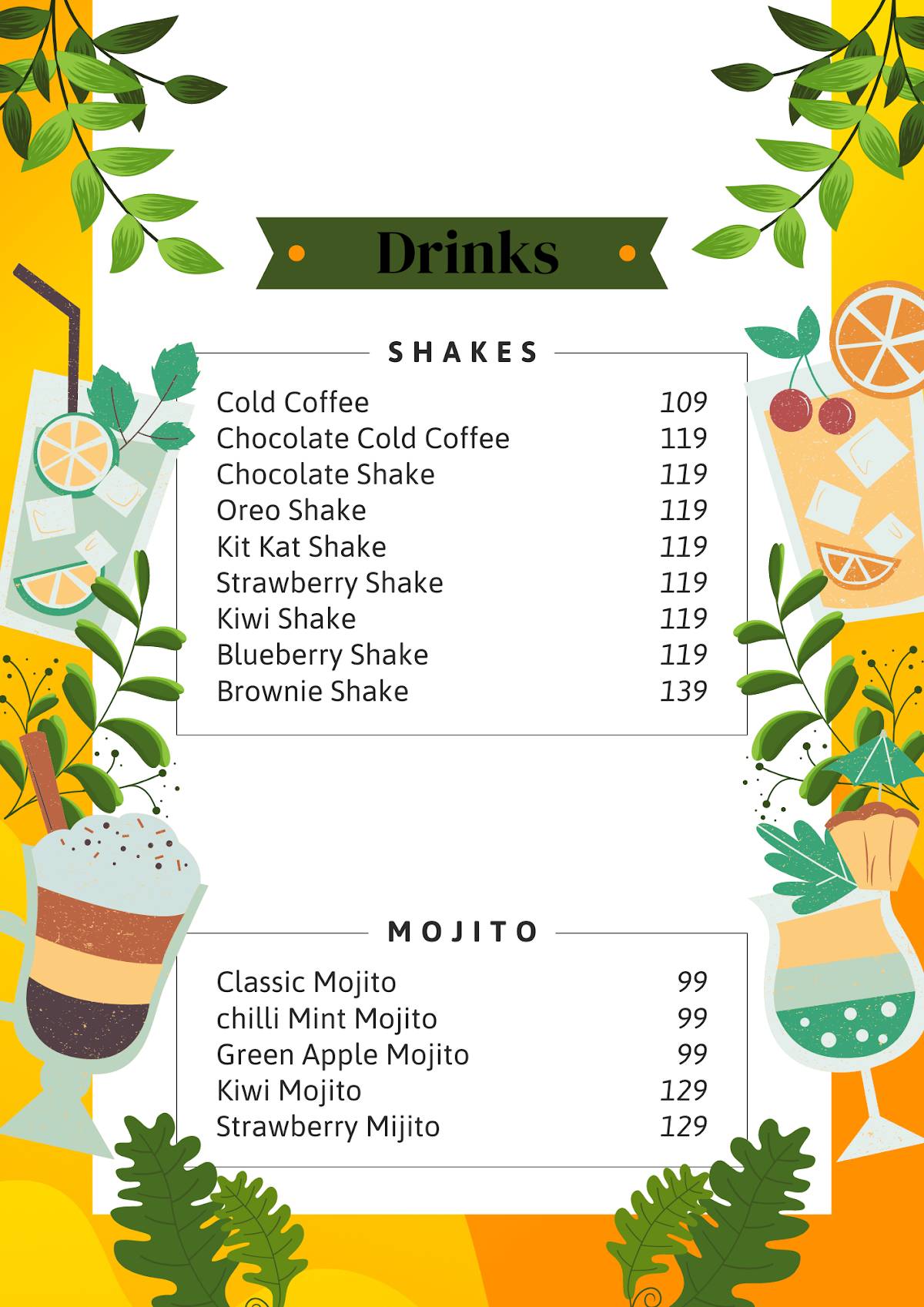 Foodcostas menu