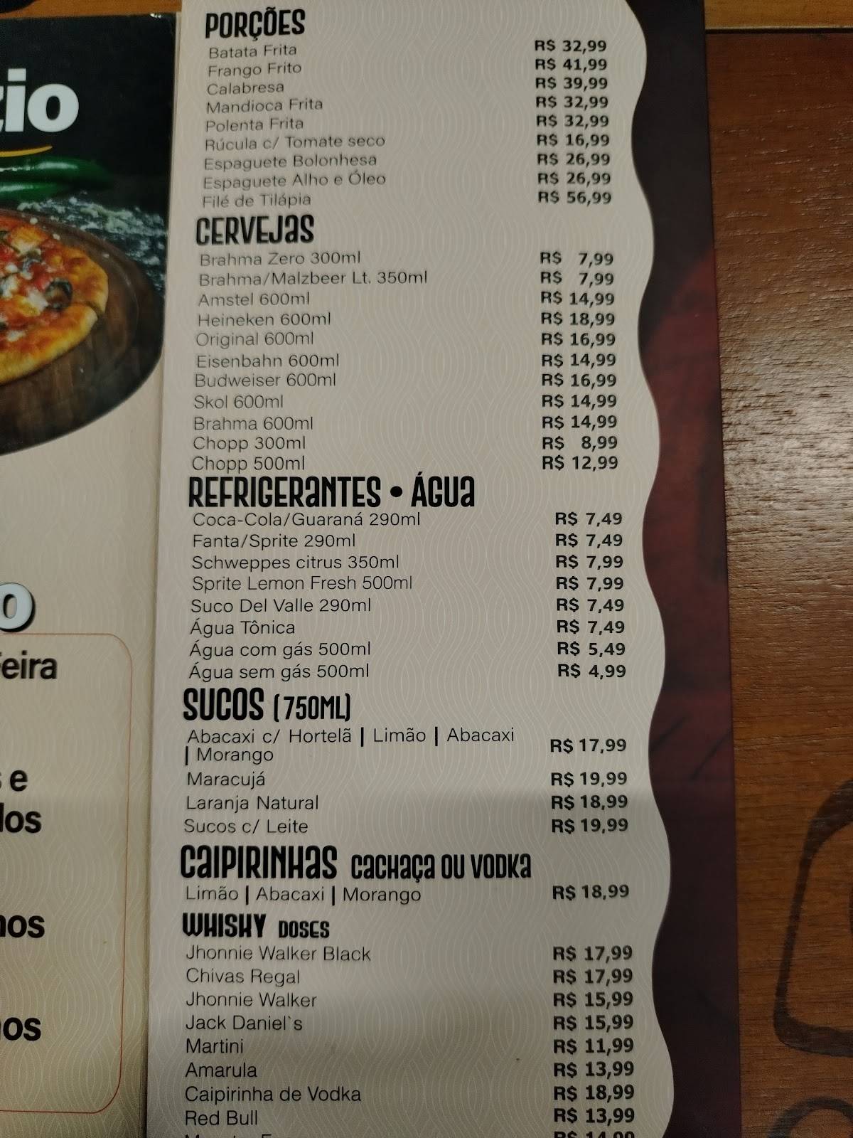 Mega Pizza cardápio