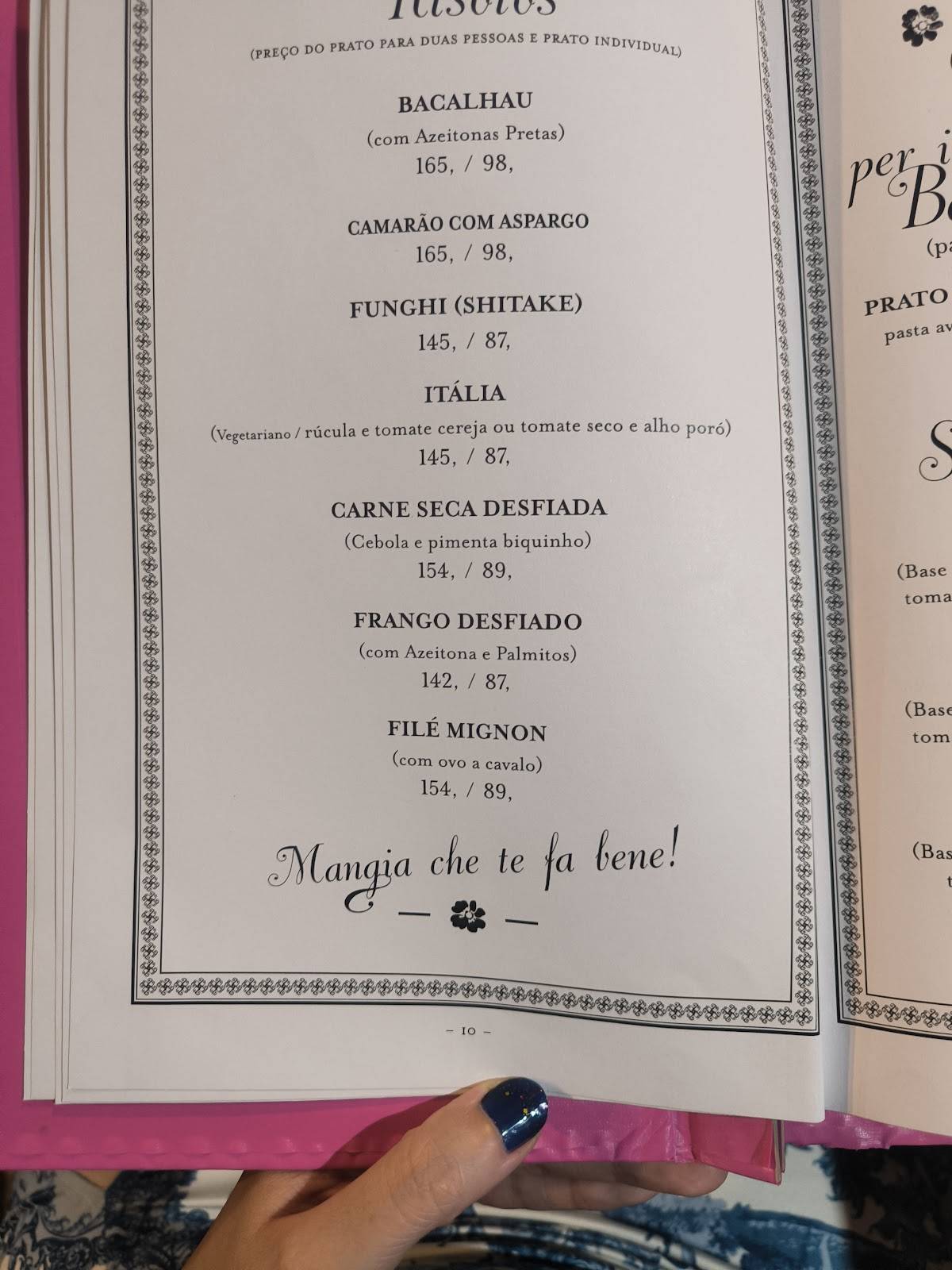 Vó Bertila Pizza & Pasta cardápio
