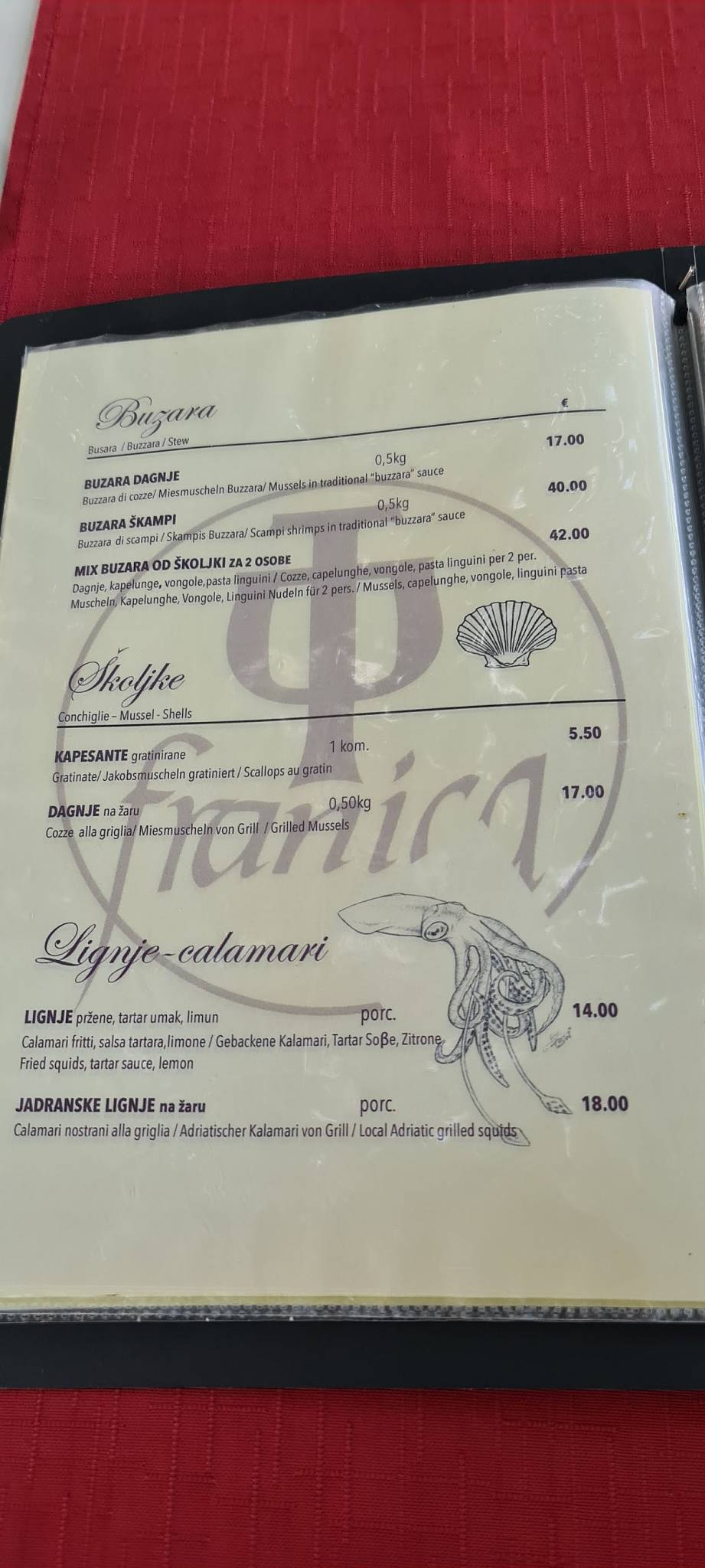 Menu di Franica 
