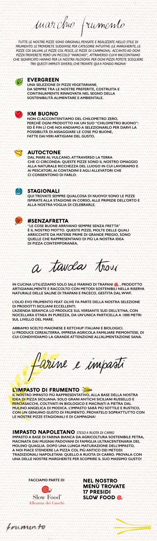 Menu di Frumento Pizzeria Acireale 