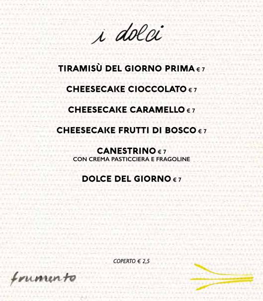 Menu di Frumento Pizzeria Acireale 