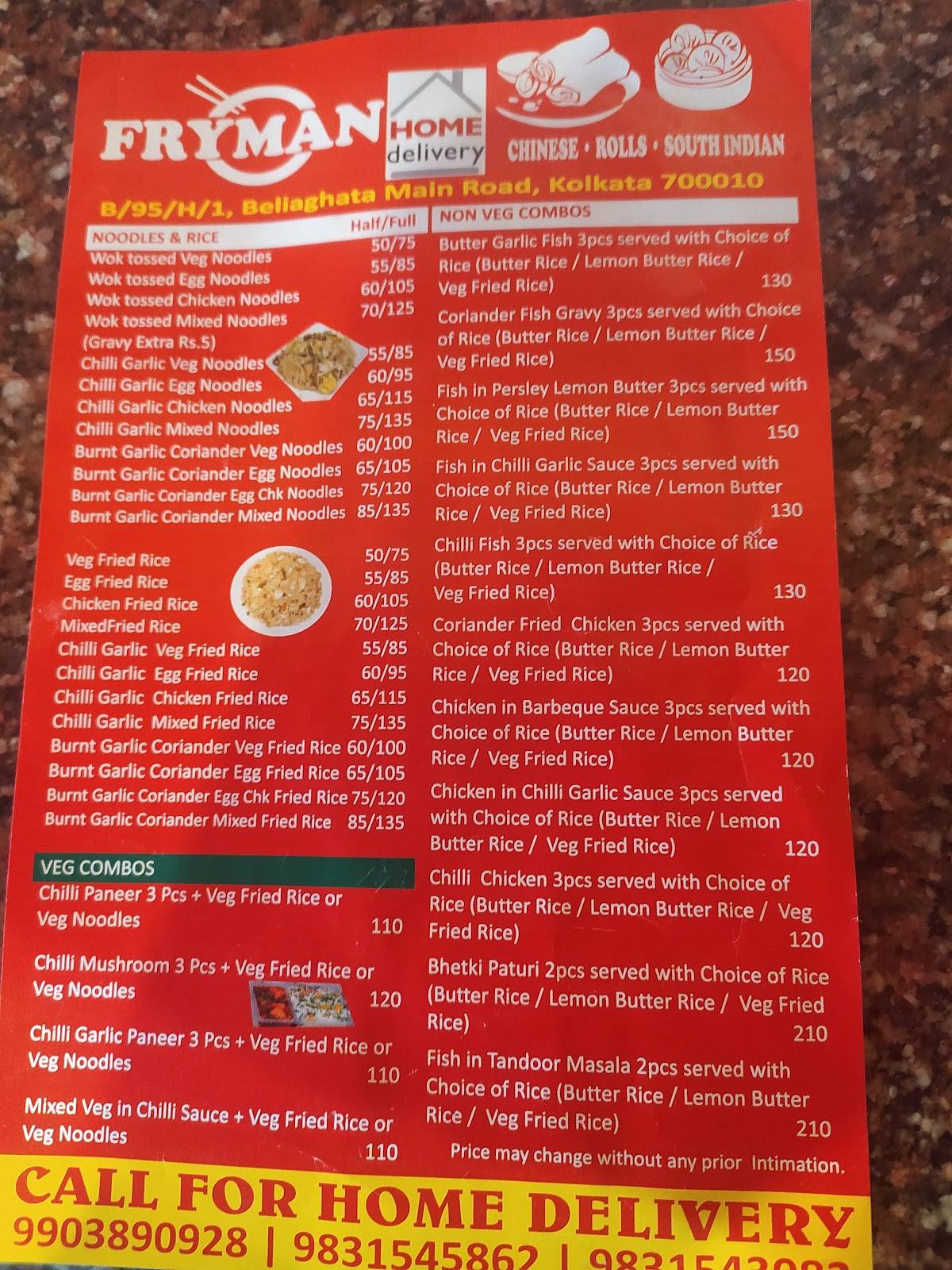 Fryman menu