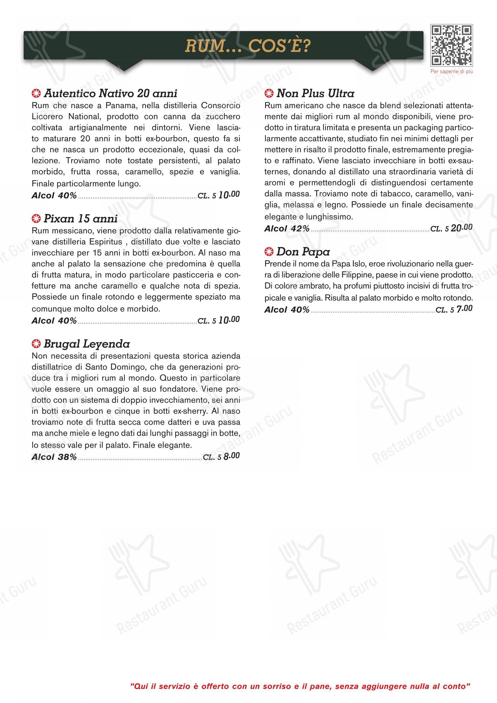 Menu per Ristorante Full Stop ristorante