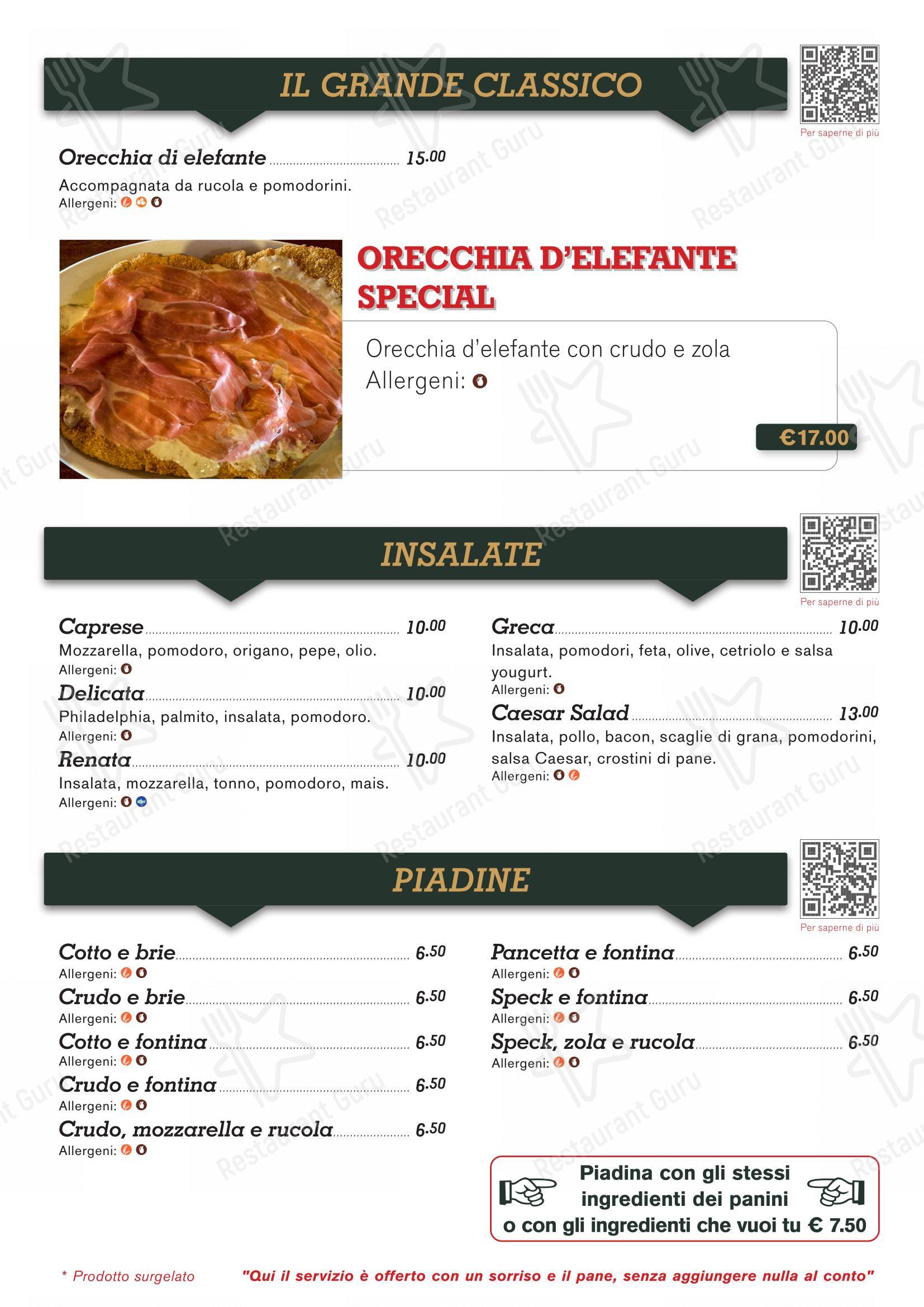 Menu per Ristorante Full Stop ristorante