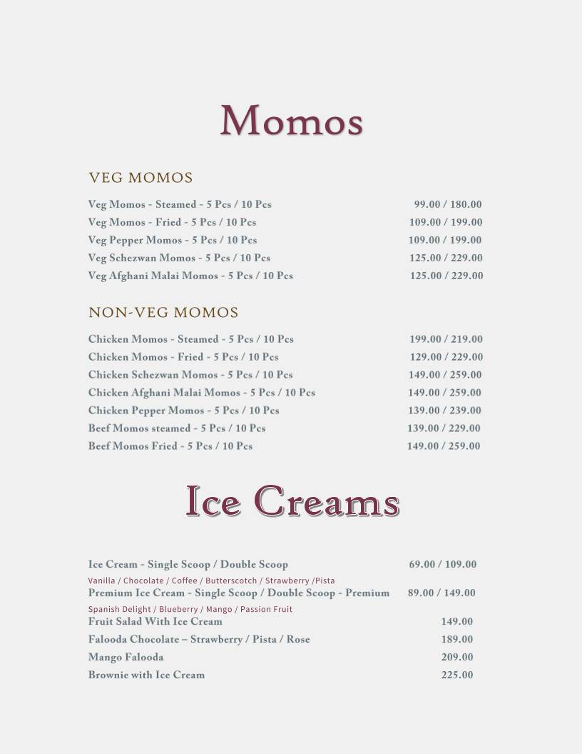 Fusion Feast by cups and cones menu