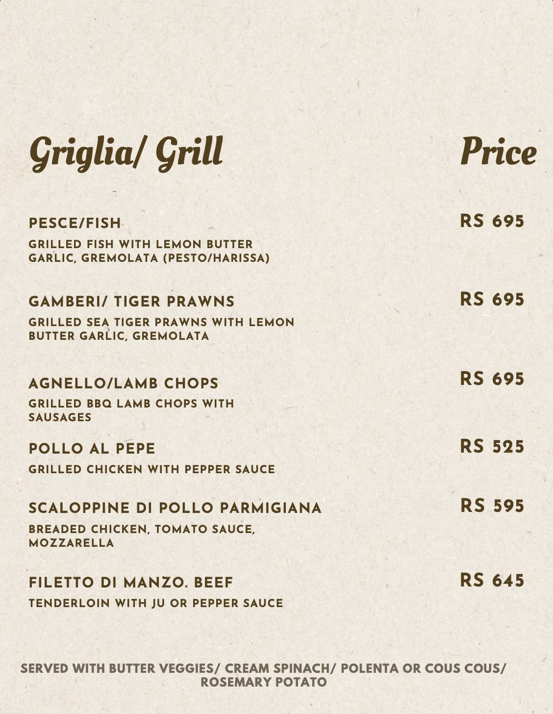 GOAT Signature Culinary menu