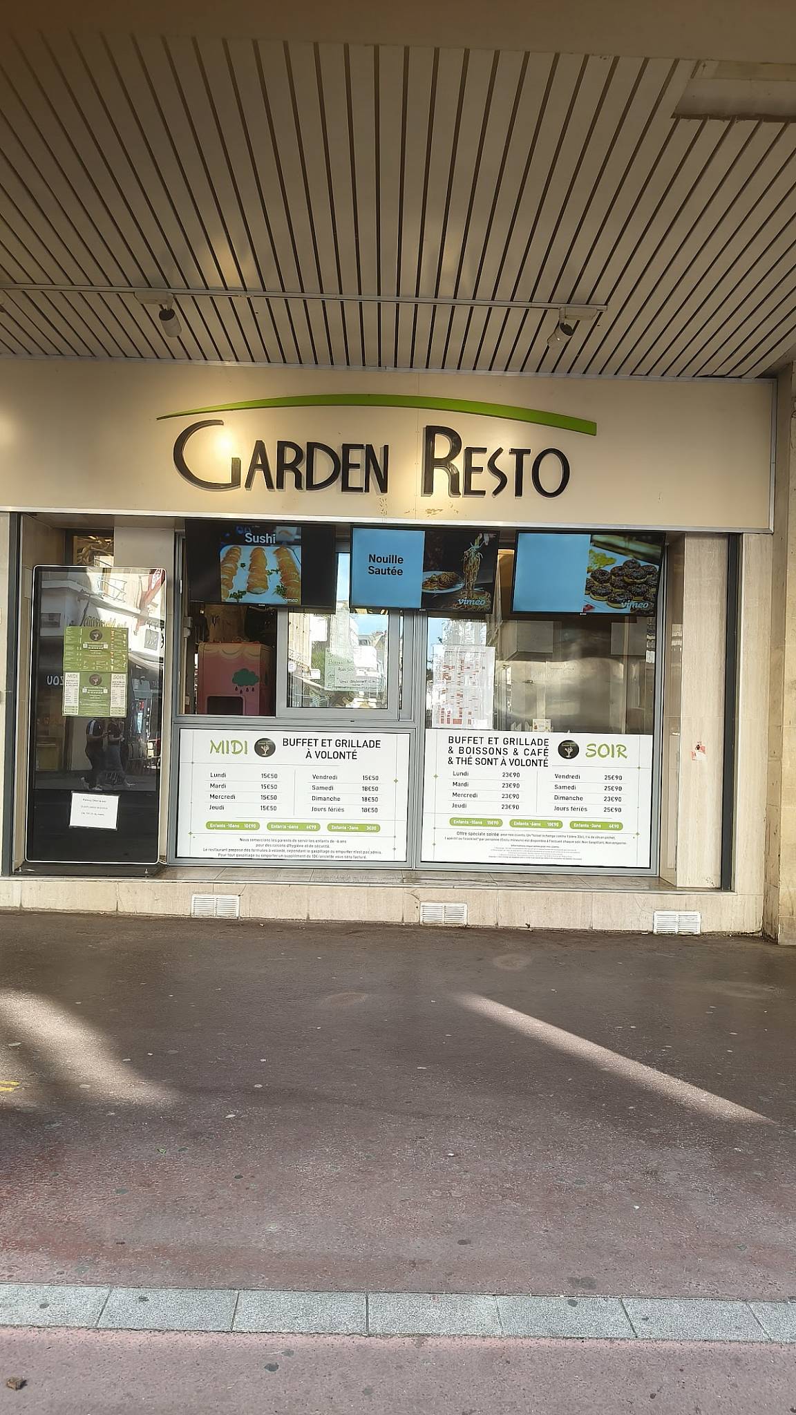 Menu de GARDEN RESTO