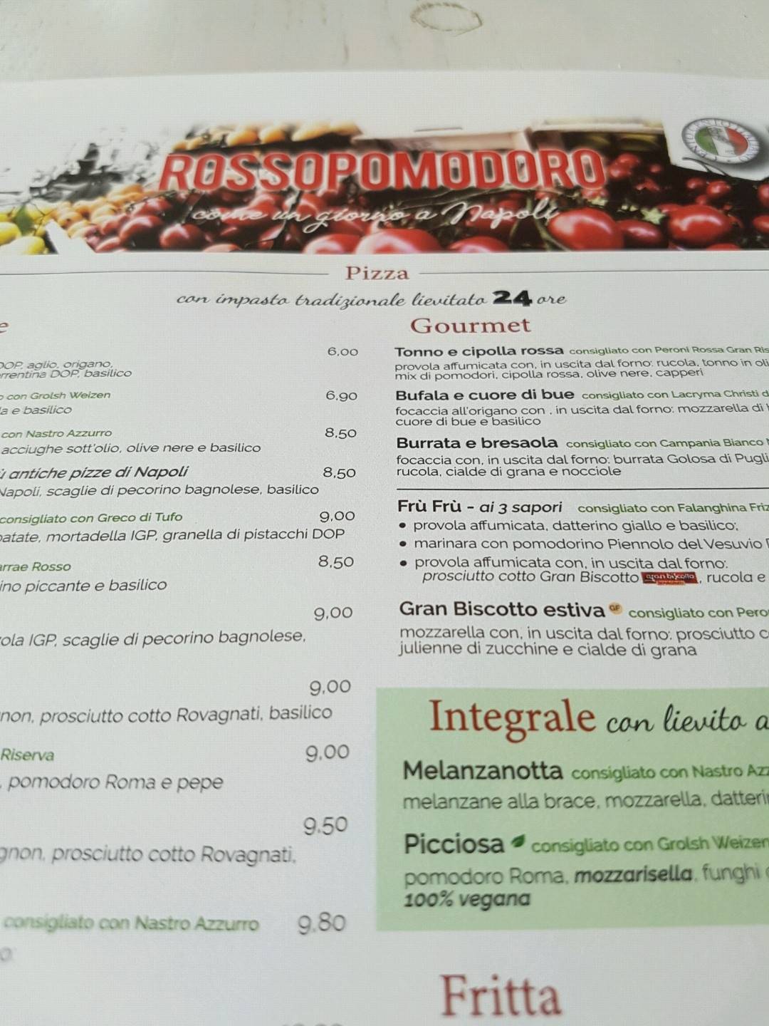 Menu di Rossopomodoro 
