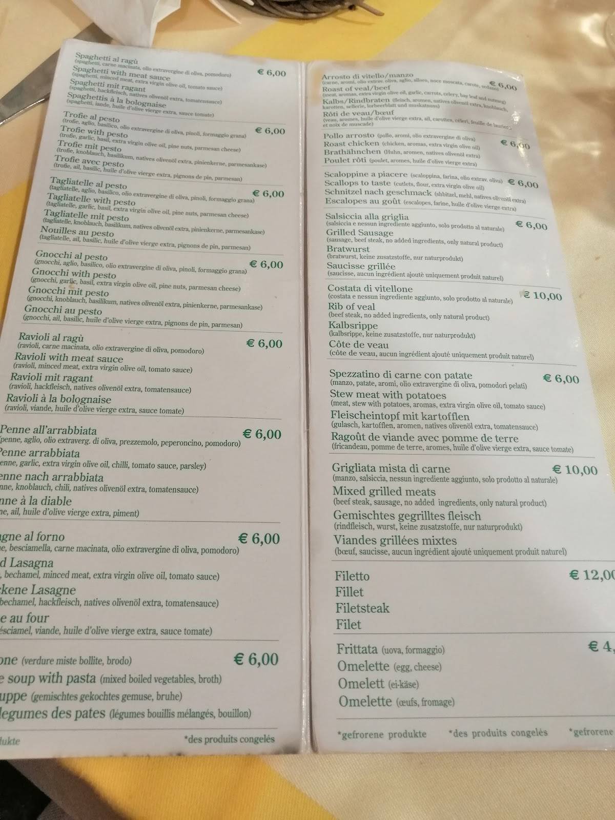 Menu di Trattoria Da Mario 