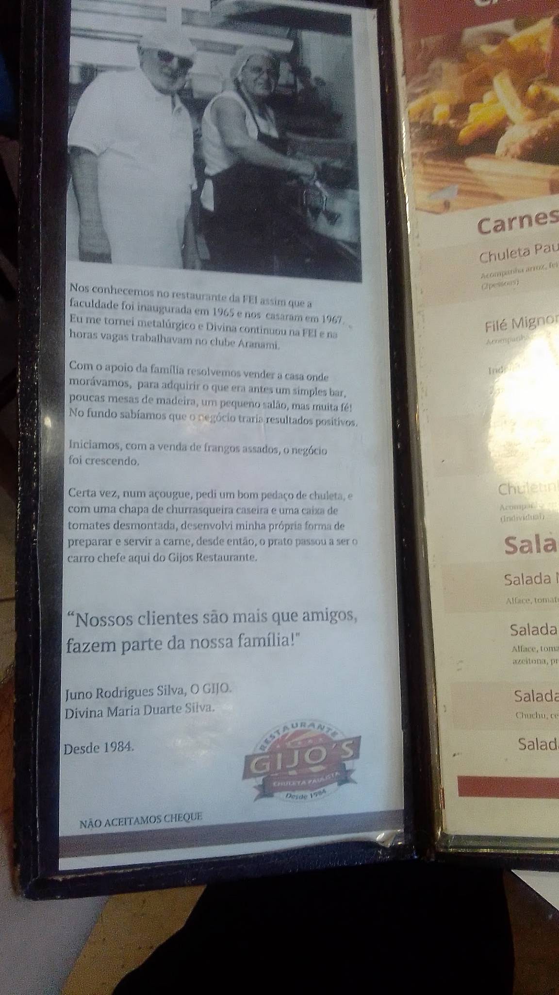 Gijo's Restaurante cardápio