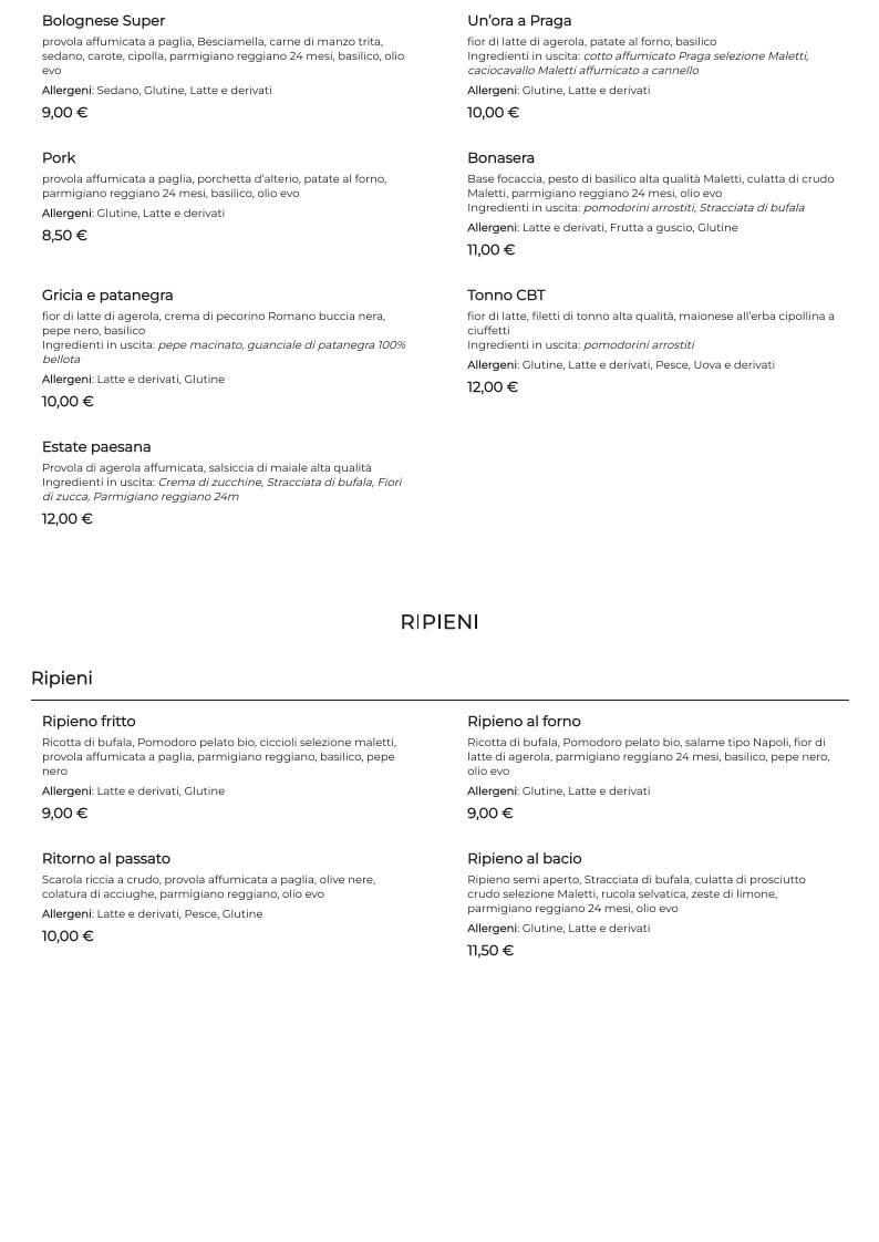 Menu di Add'è Scugnizzi 
