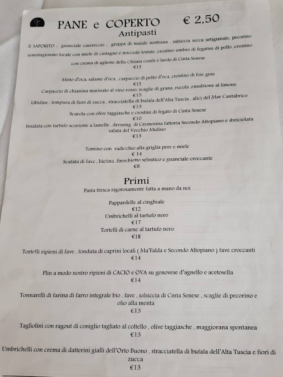 Menu di Girarrosto Del Buongustaio 
