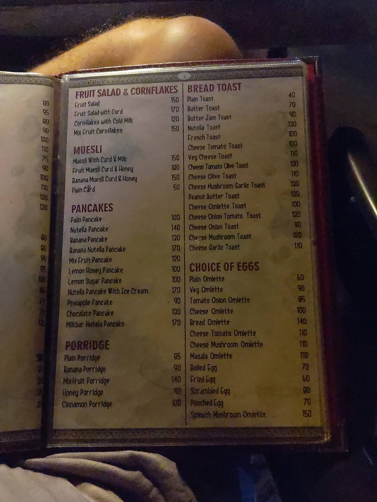 Moksha Cafe menu