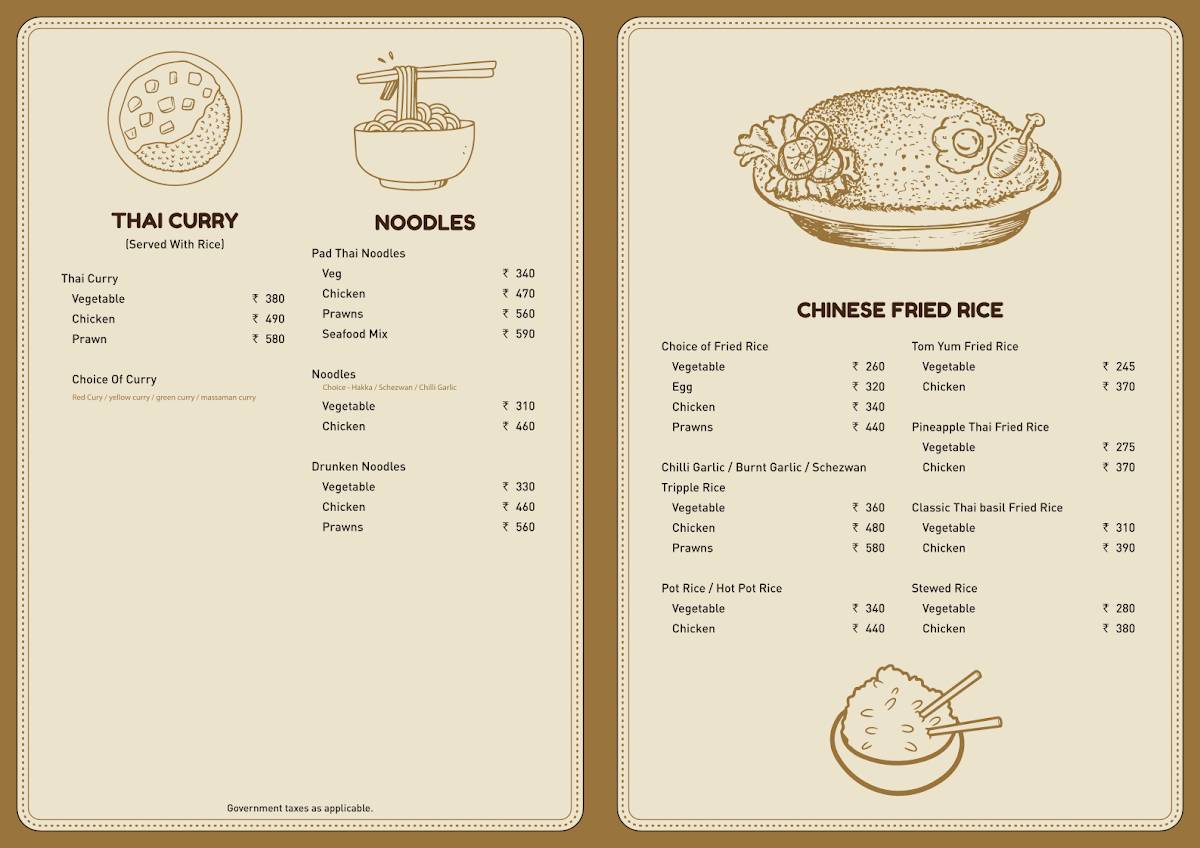 Golden Curry menu