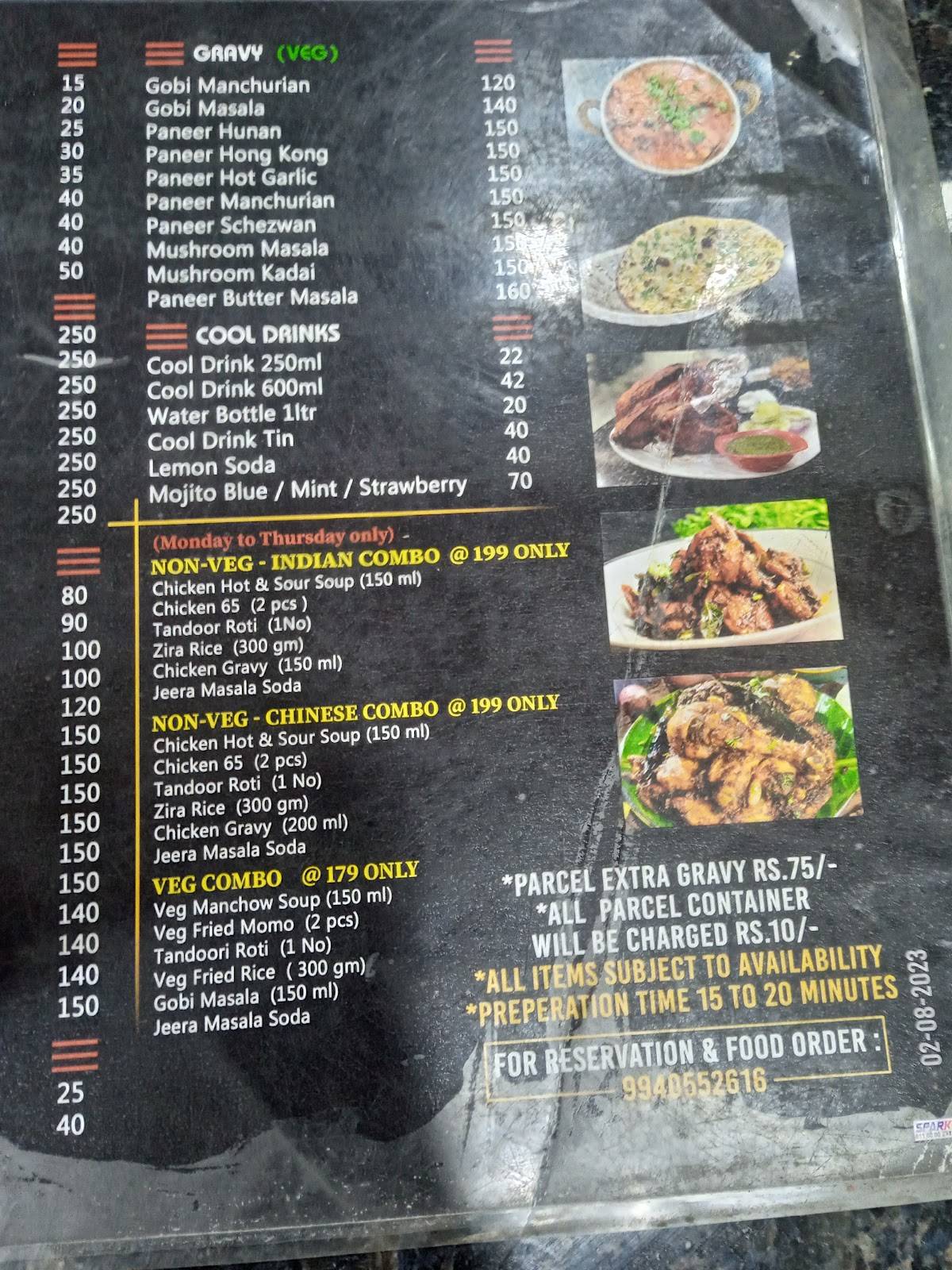 Golden Delight Fast Food Restaurant menu
