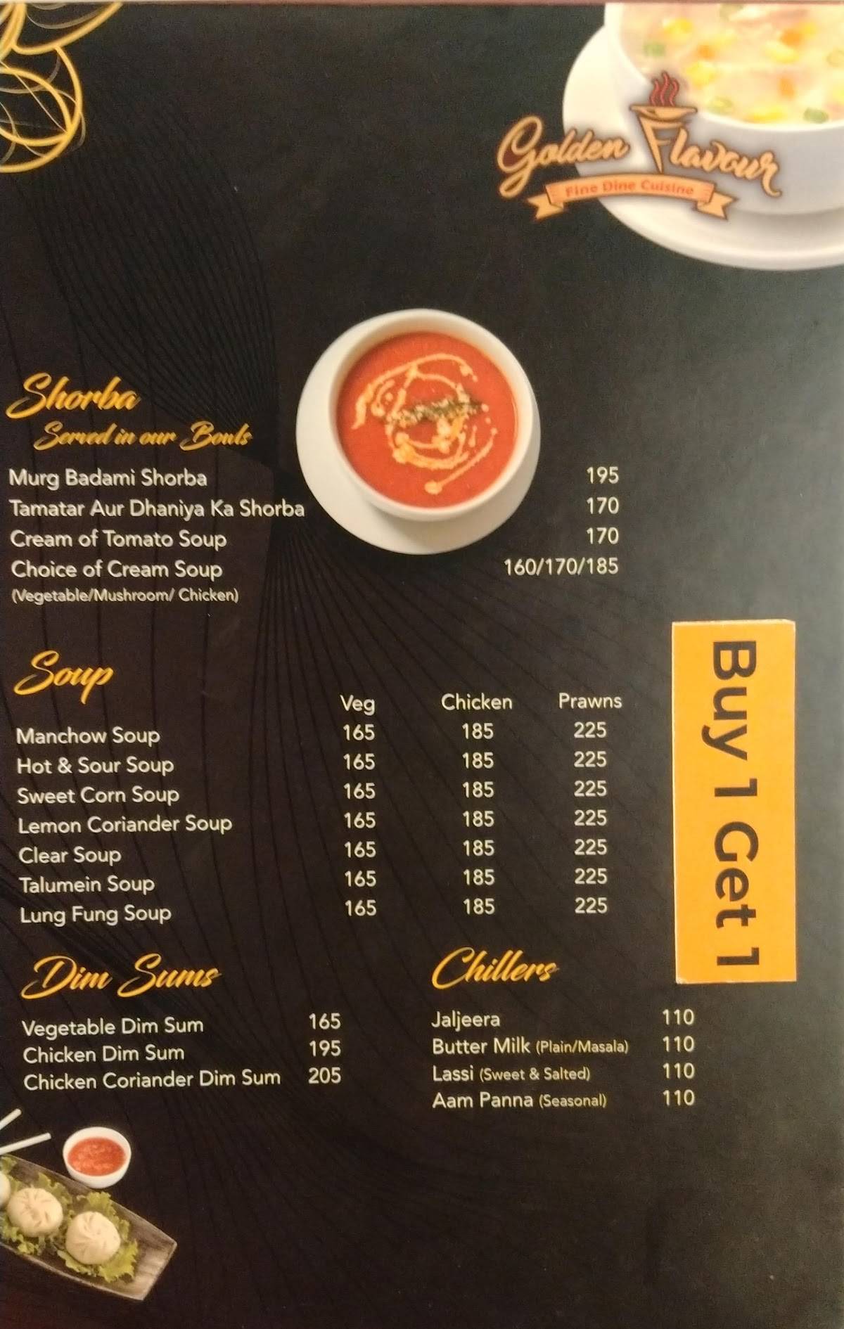 Golden Flavour menu