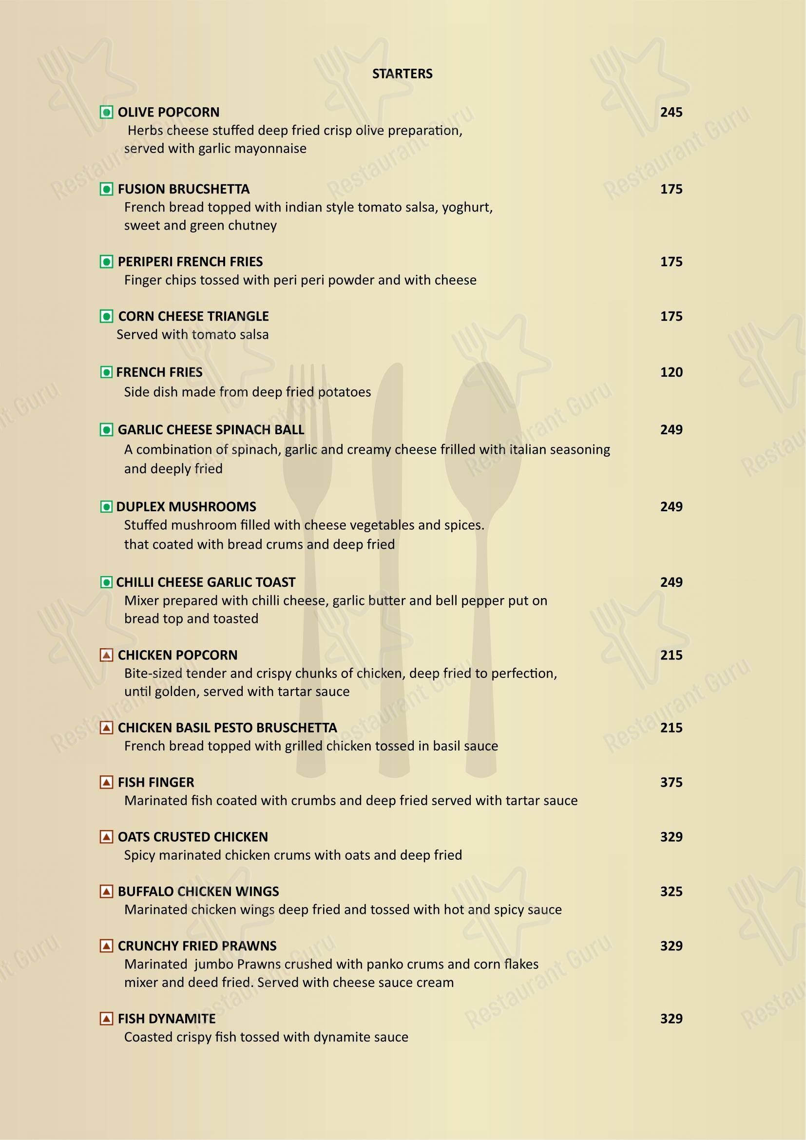 Golden Quill Restaurant and Cafe - Menu