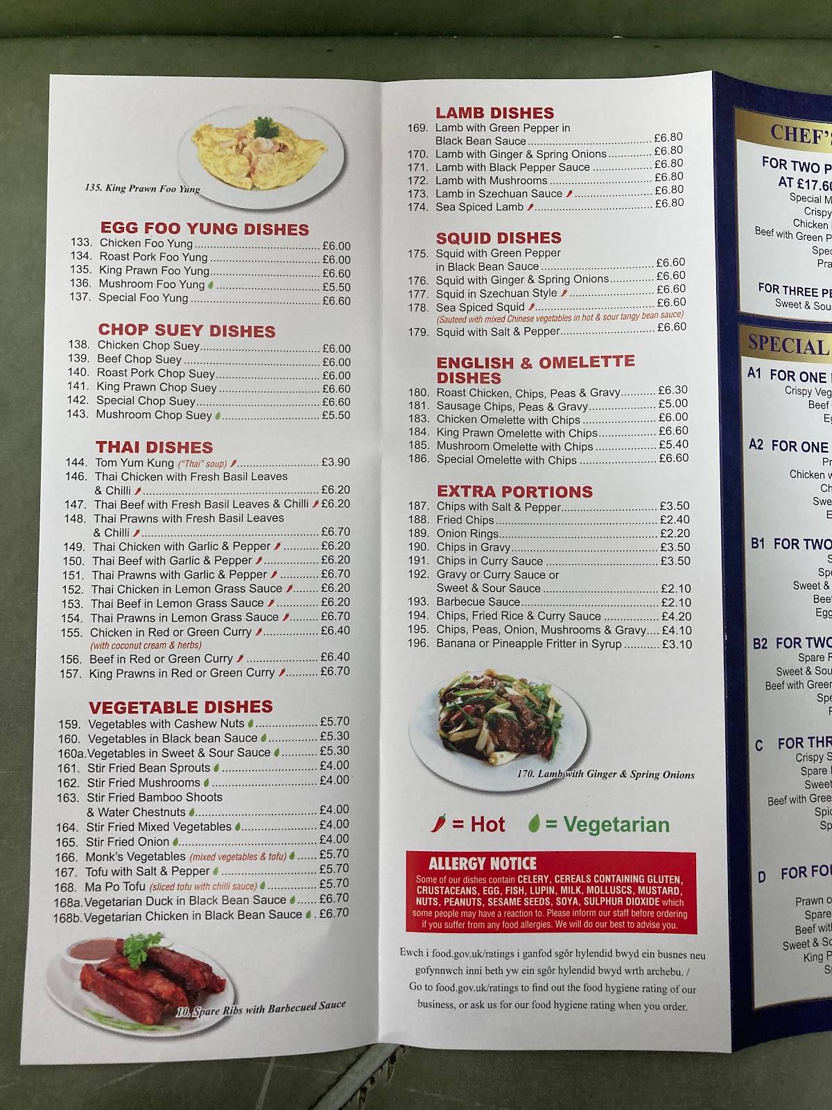 Menu at Golden Rice Bowl fast food, Llandrindod Wells