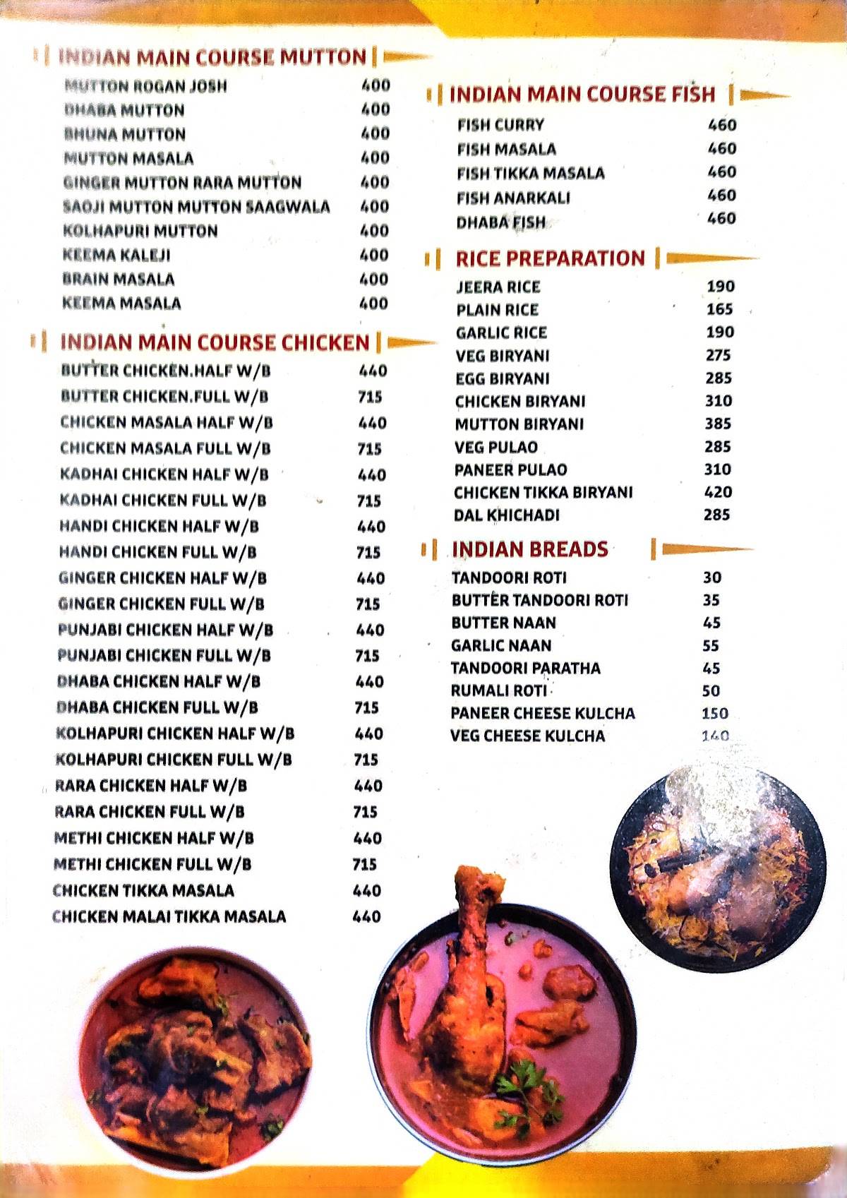 Goldy's Punjab Grill N Curries menu