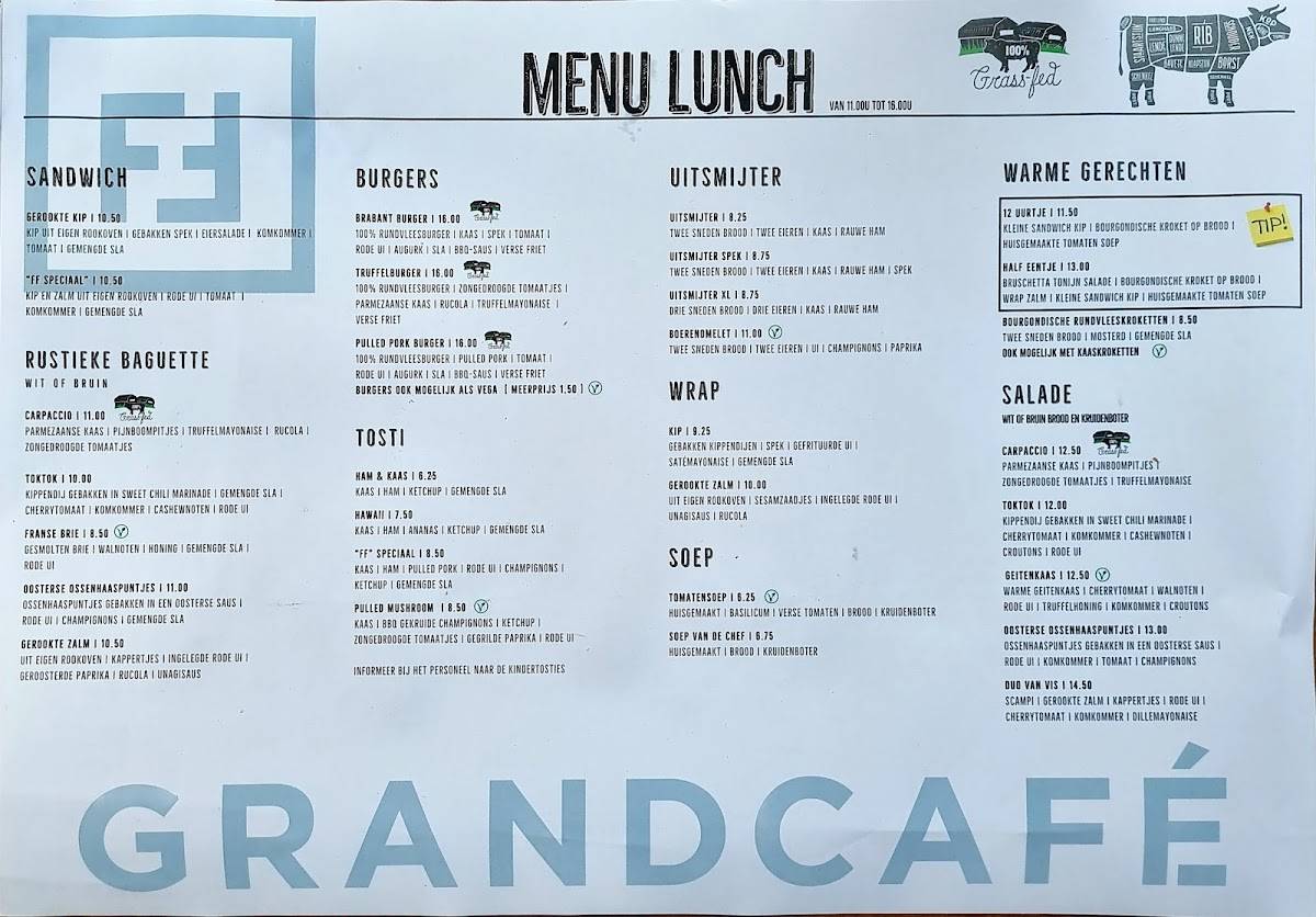 Menu de Grand Café FF