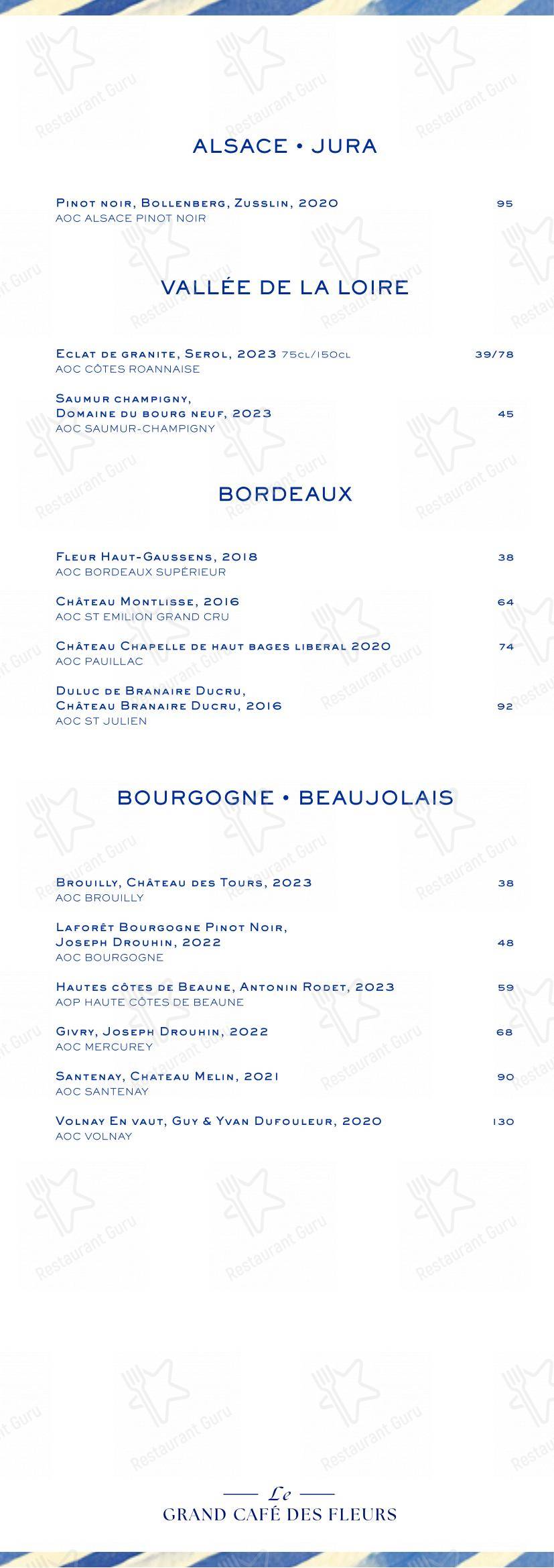 Grand Café des Fleurs dans Nice - Menu