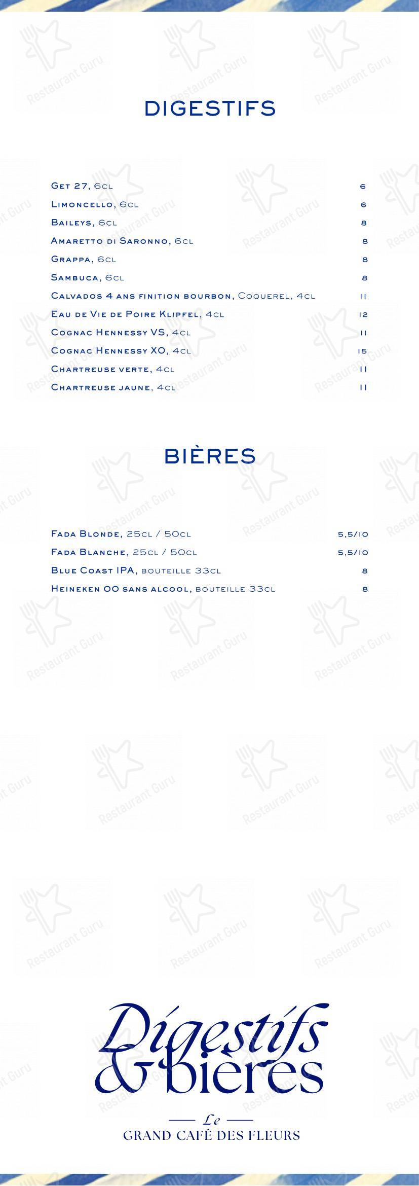 Grand Café des Fleurs dans Nice - Menu