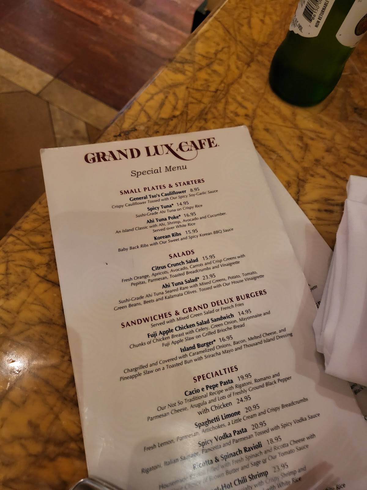 Menu At Grand Lux Cafe Paramus menu-at-grand-lux-cafe-paramus